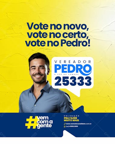 Social media campanha vereador vote no certo