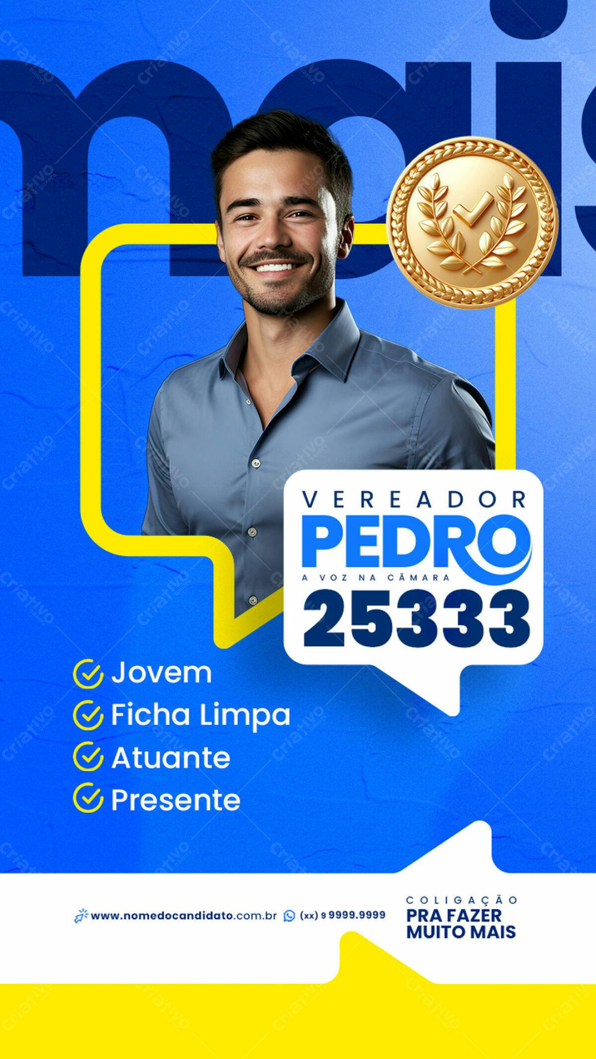 Flyer Eleitoral para Candidato PSD Editável