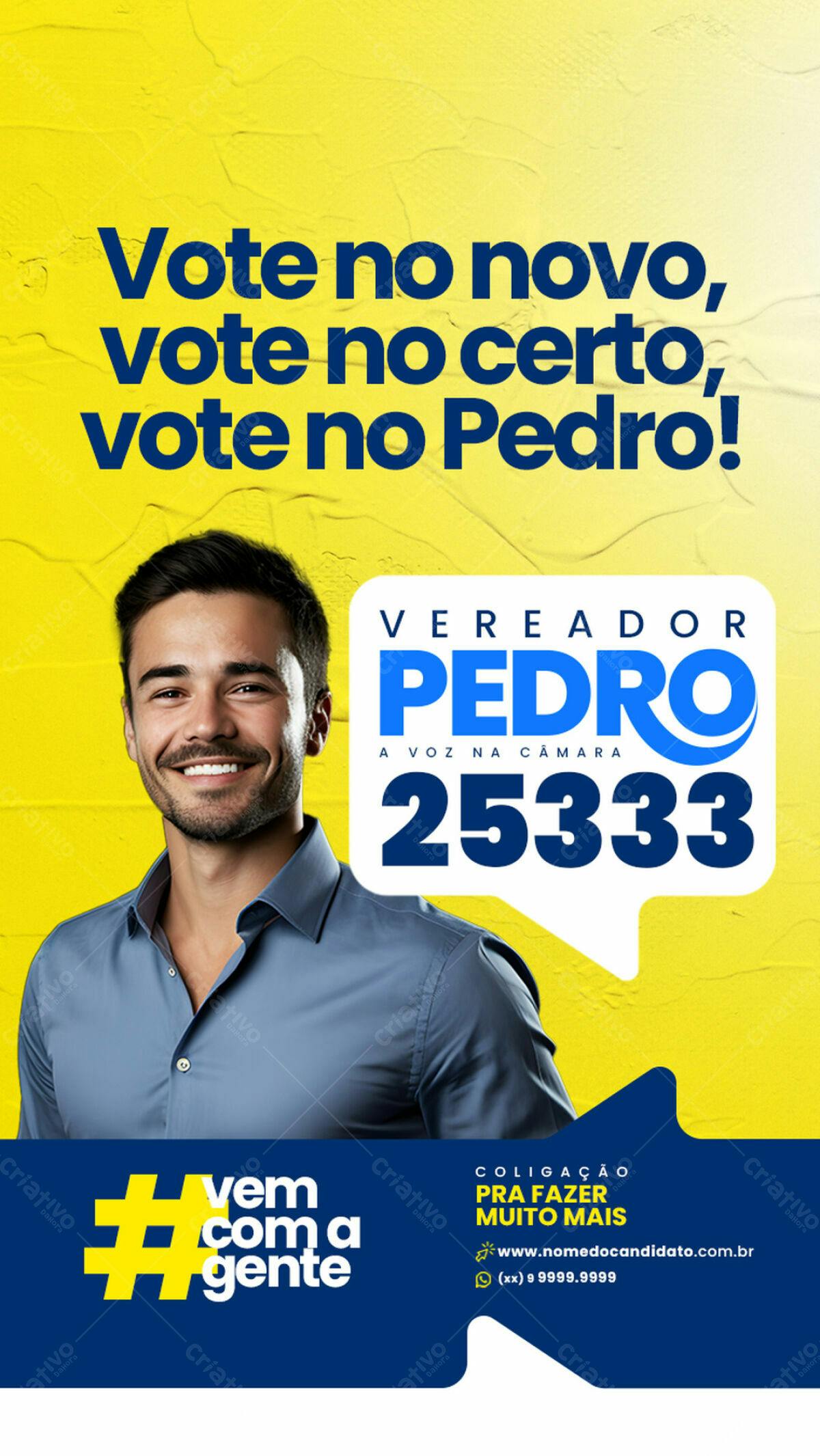 Flyer Eleições PSD Editável para Vereador