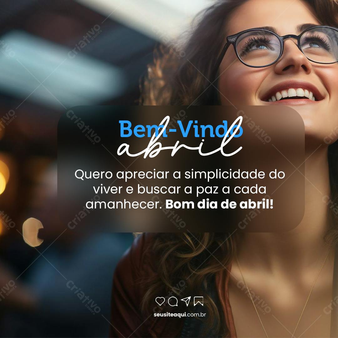 Postagem para Boas Vindas Abril PSD Editável