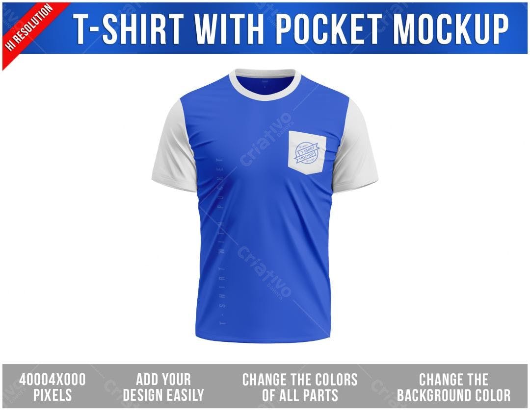 Camiseta com Bolso PSD Editável