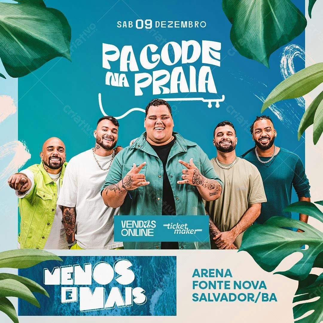 Flyer Pagode na Praia PSD Editável