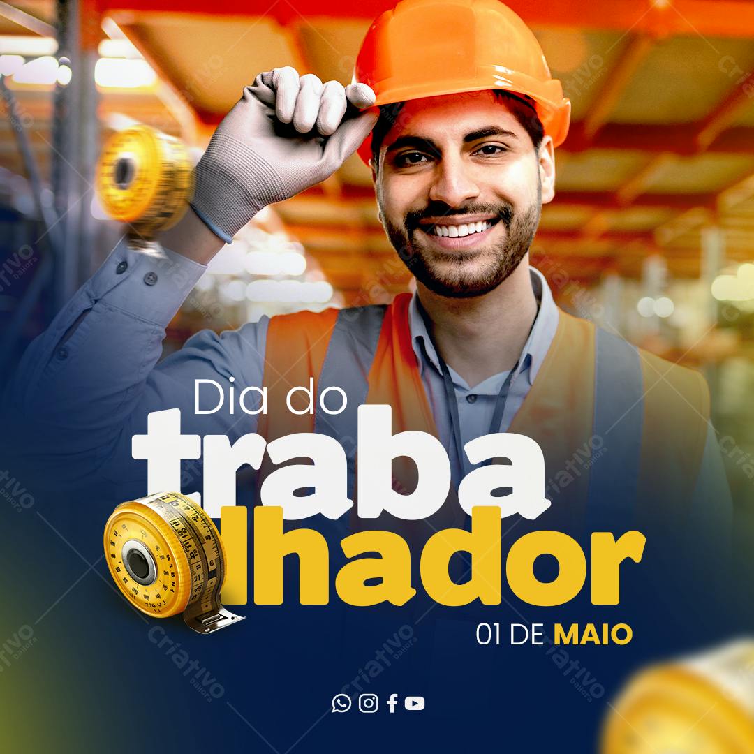 Postagem Dia do Trabalhador PSD Editável