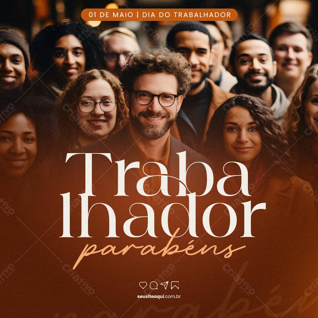 Postagem Dia do Trabalhador PSD Editável