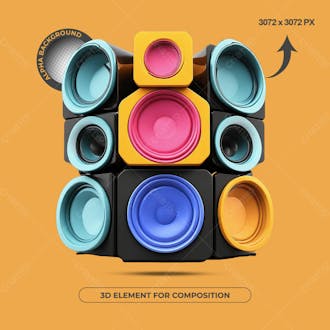 Caixas de som elemento 3d para composição