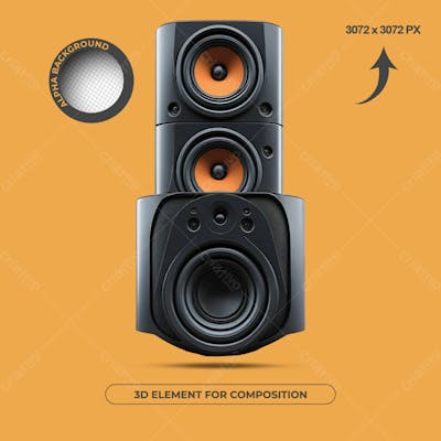 Caixas De Som Elemento 3D Para Composição