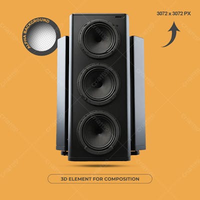 Caixas De Som Elemento 3D Para Composição