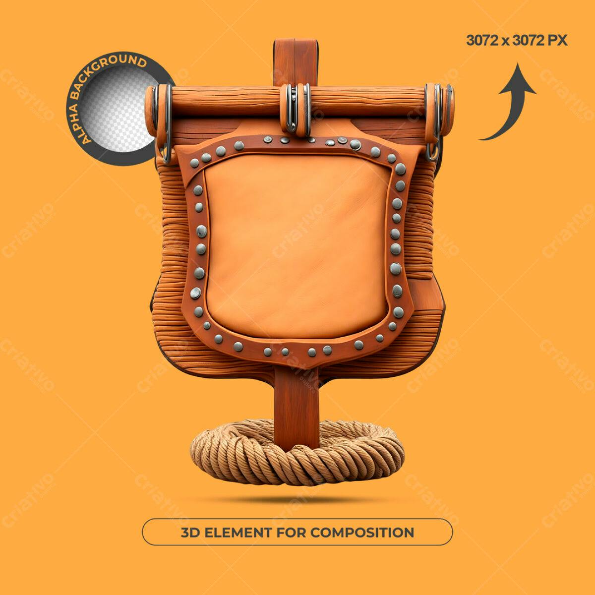 Elemento 3D para Composição PSD Editável
