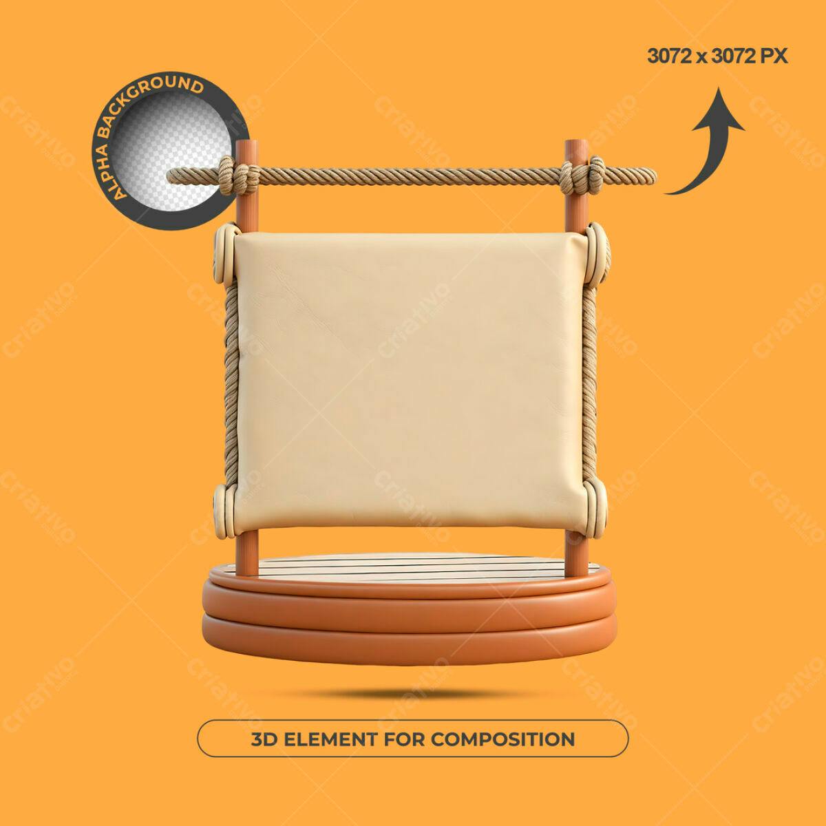 Elemento 3D para Composição PSD Editável