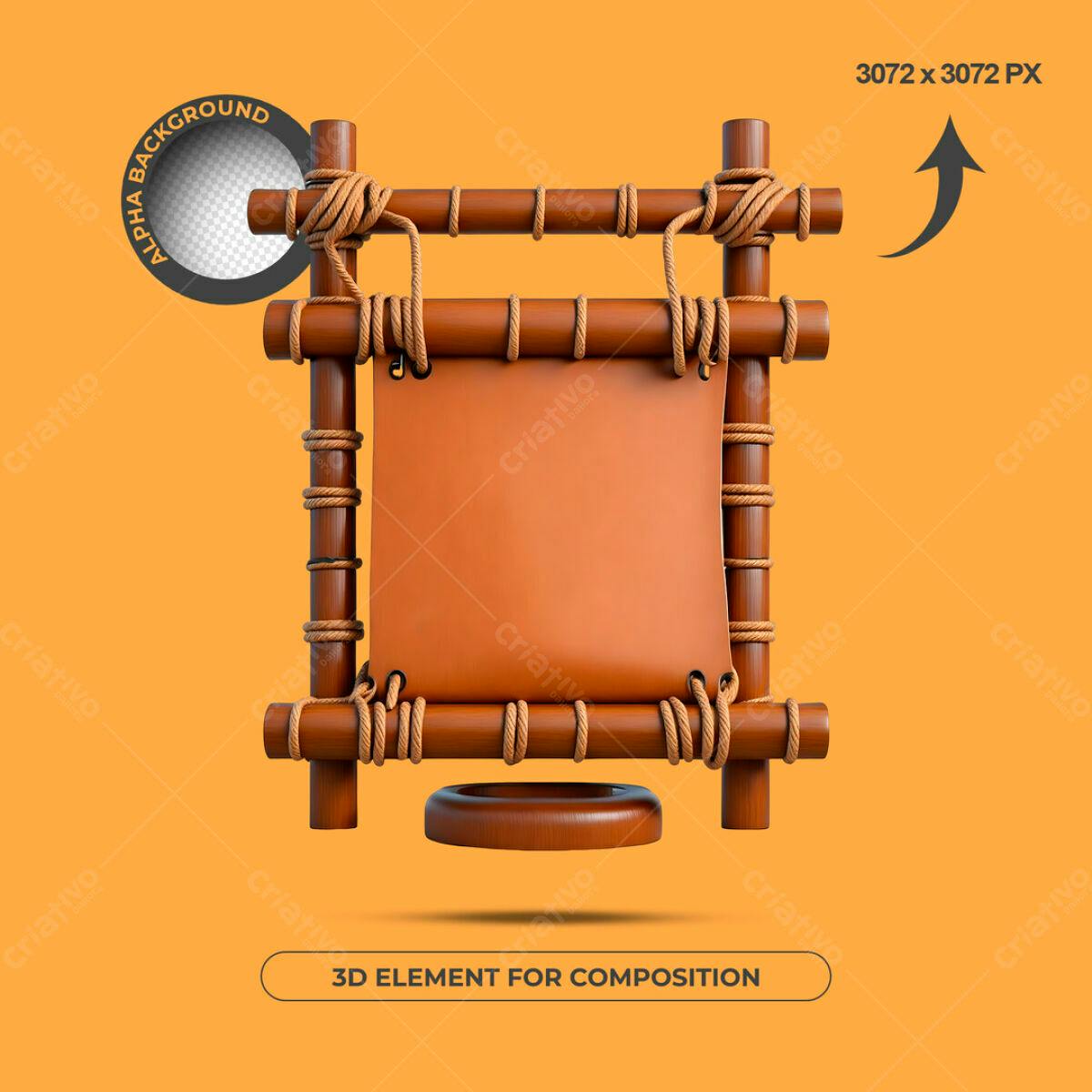 Elemento 3D para Composição PSD Editável