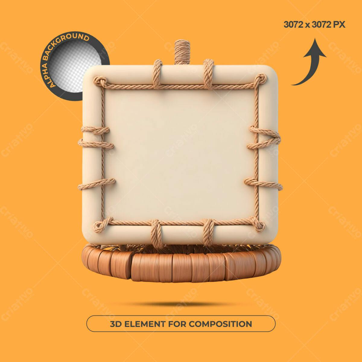 Elemento 3D para Composição PSD Editável