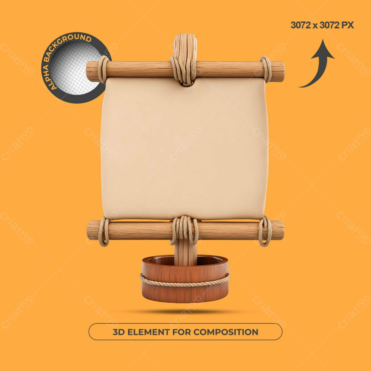 Elemento 3D para Composição PSD Editável