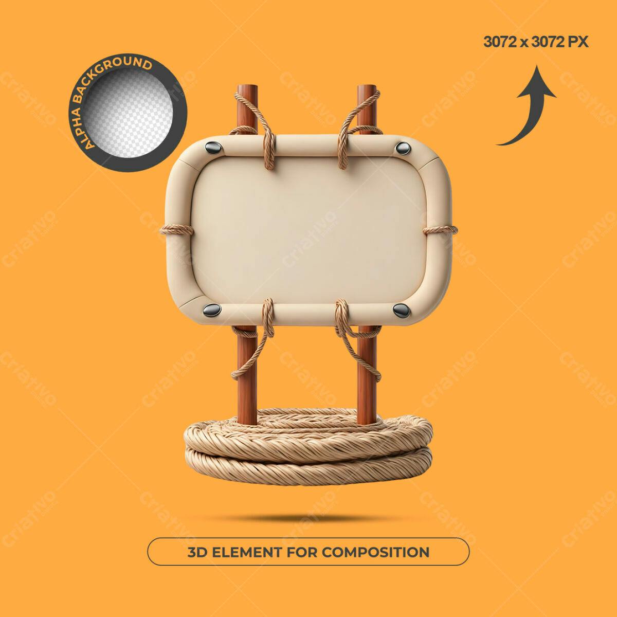Elemento 3D para Composição PSD Editável