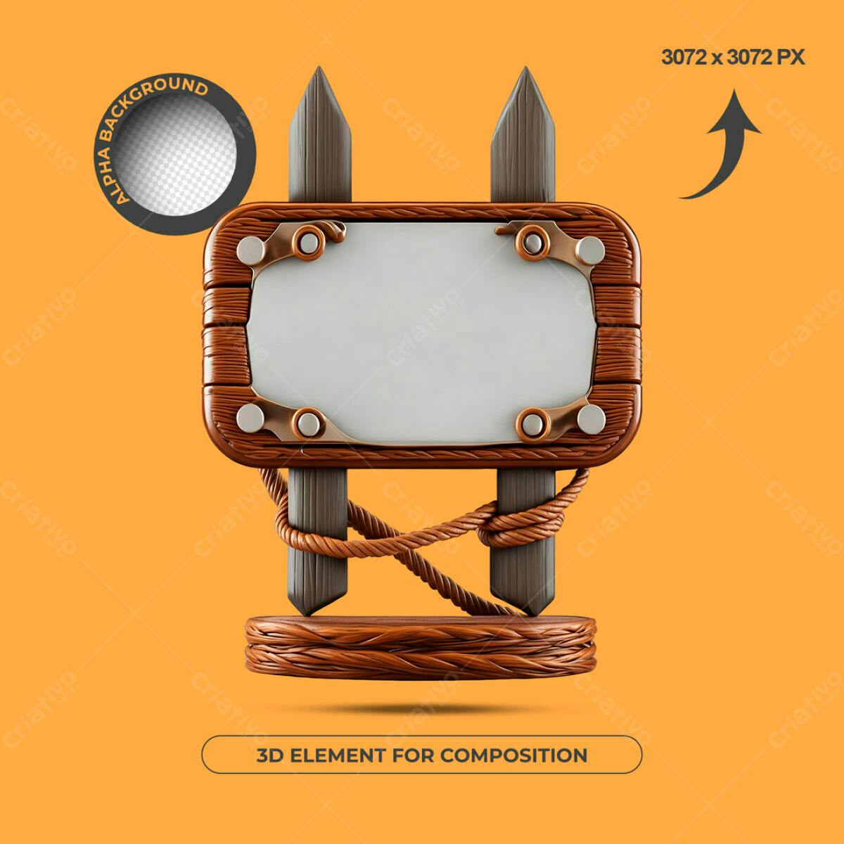 Elemento 3D para Composição PSD Editável