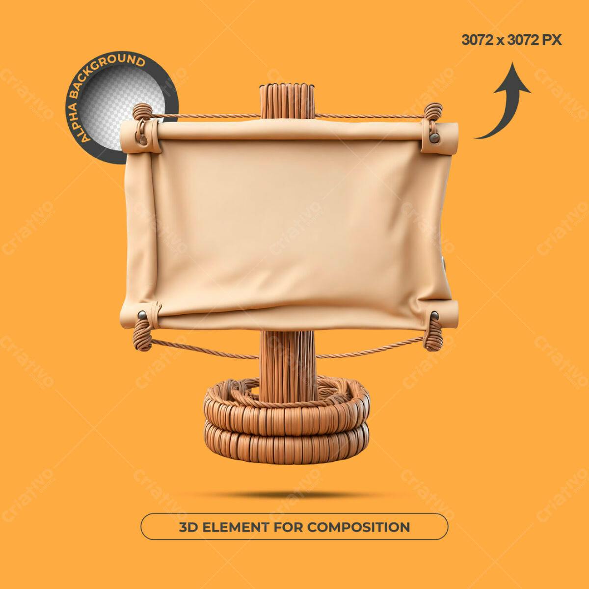 Elemento 3D para Composição PSD Editável