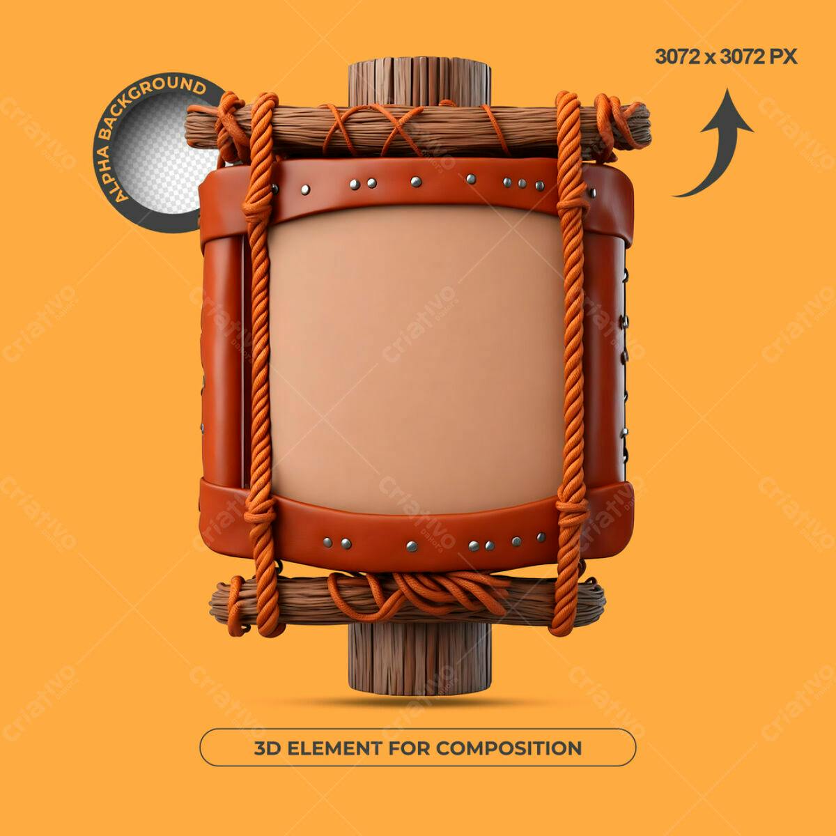Elemento 3D para Composição PSD Editável