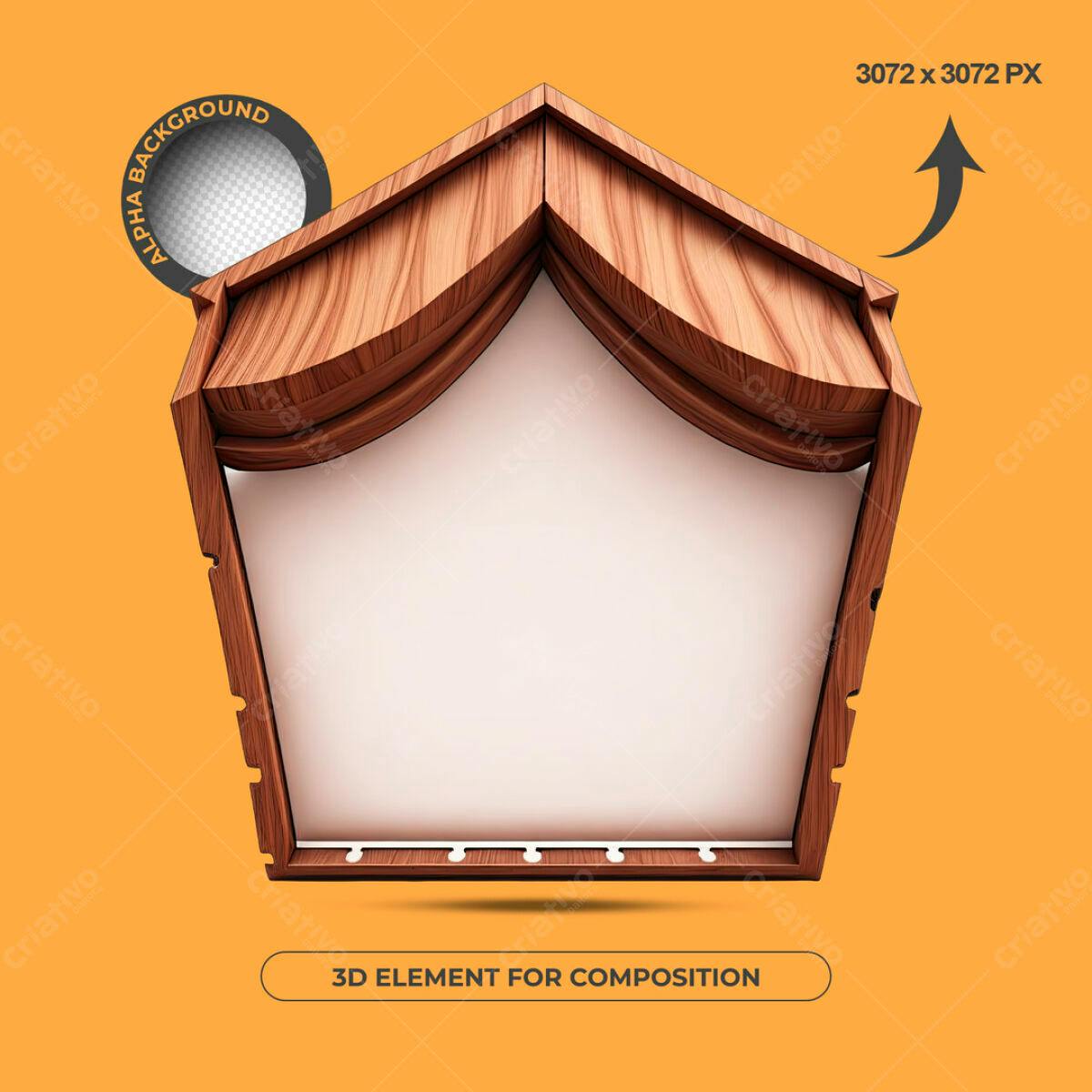 Elemento 3D para Composição PSD Editável