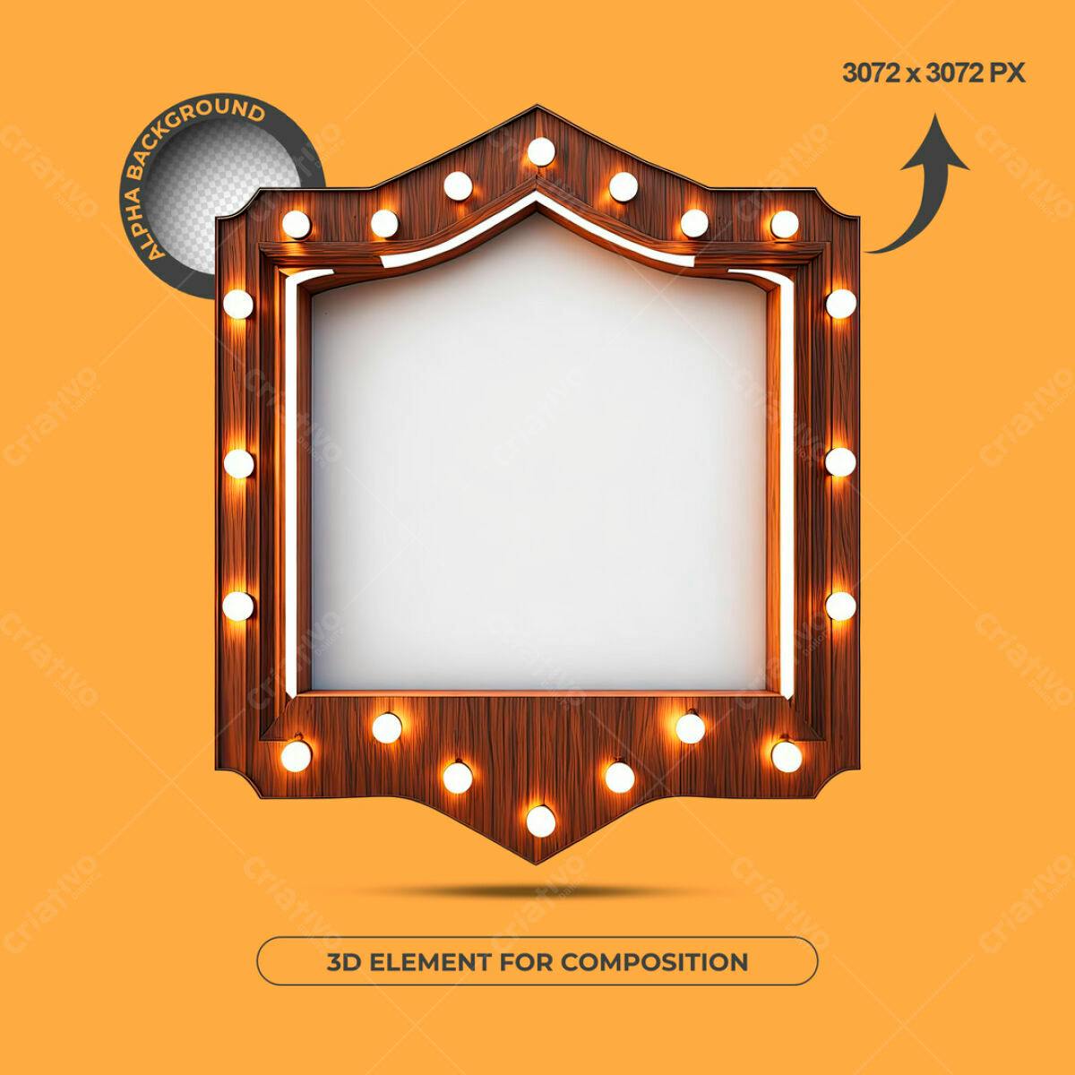 Moldura de Luz 3D para Composição PSD Editável