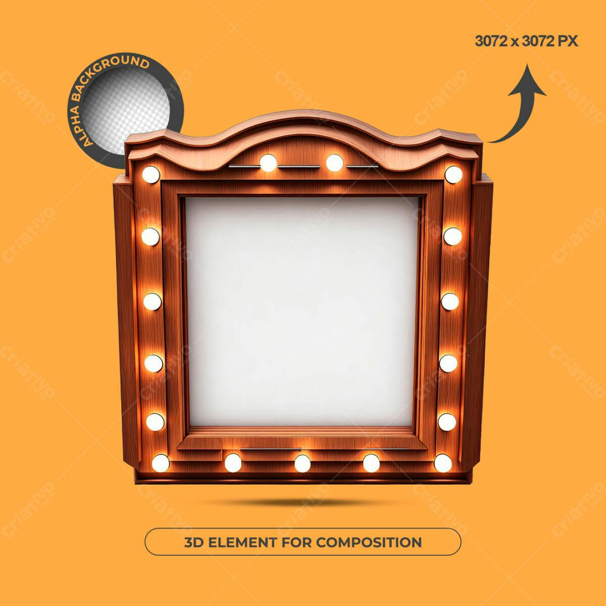 Moldura de Luz 3D para Mockup PSD Editável