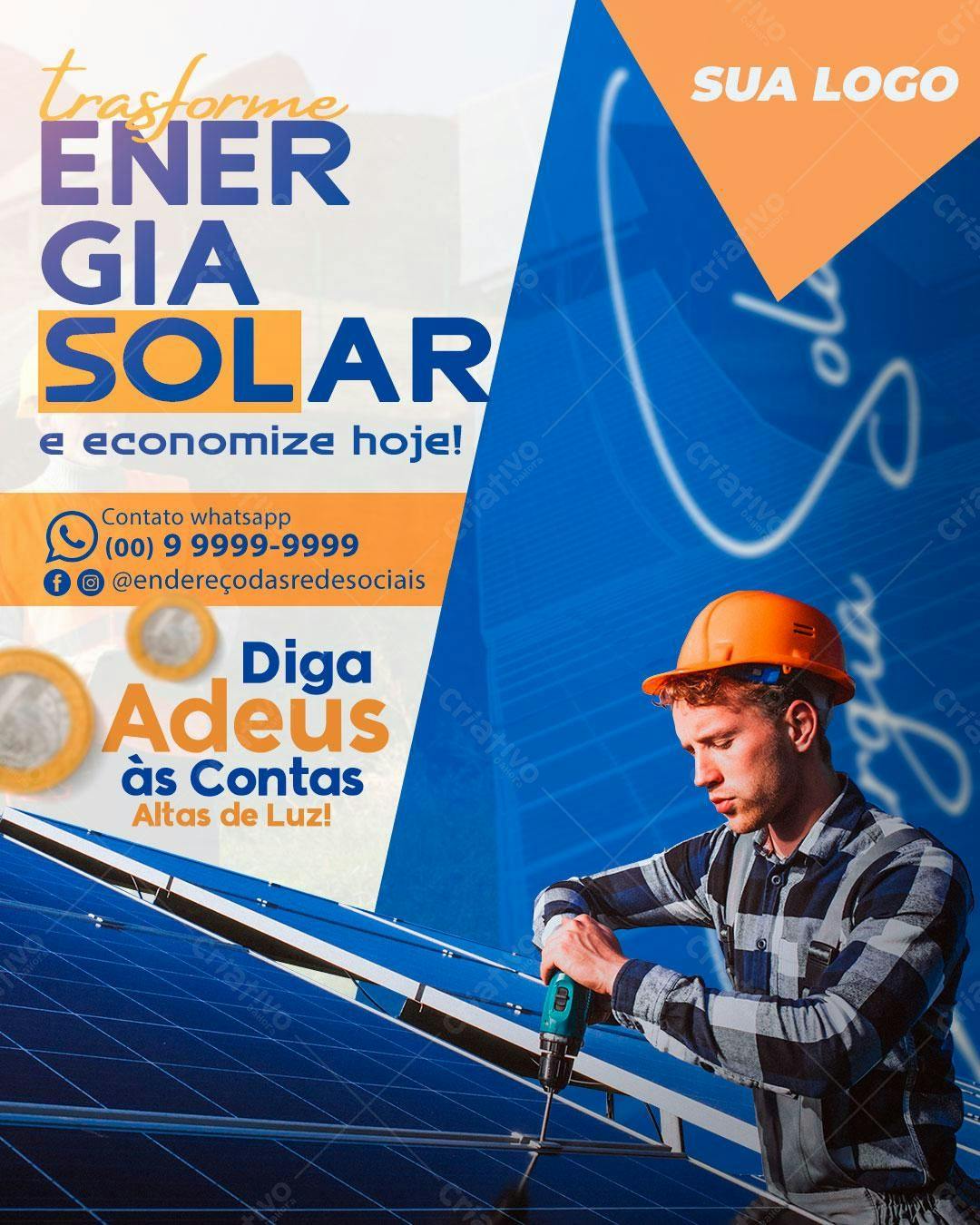 Flyer Energia Solar PSD Editável