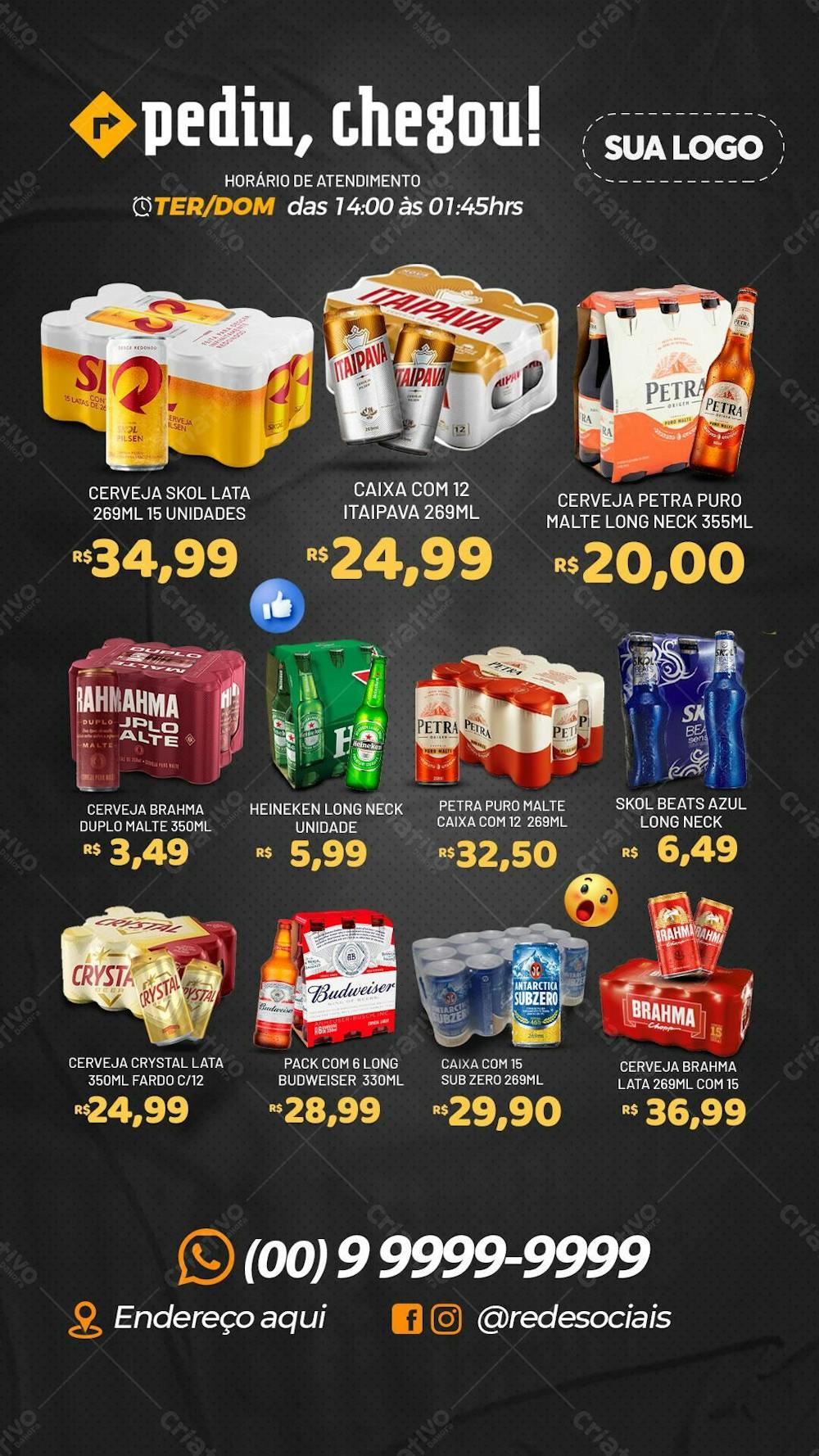 Catálogo De Bebidas pediu chegou