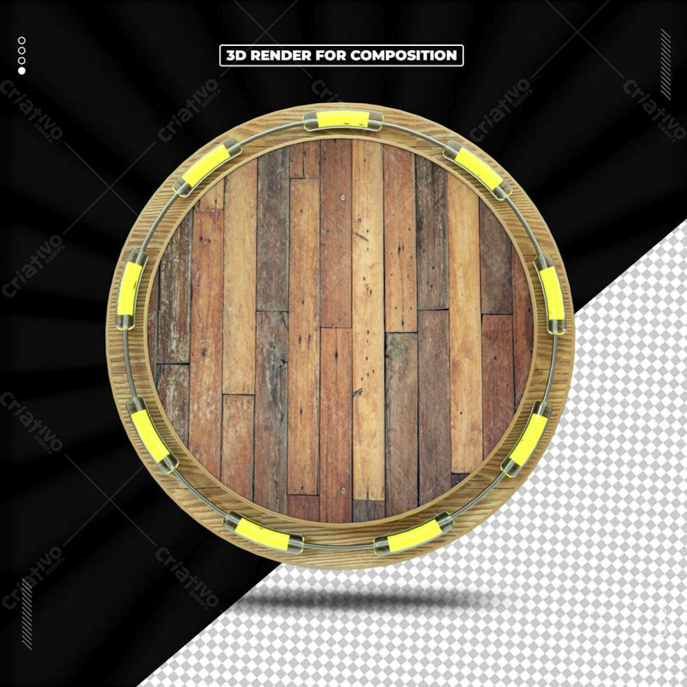 Painel Redondo de Madeira Festa Junina 3D