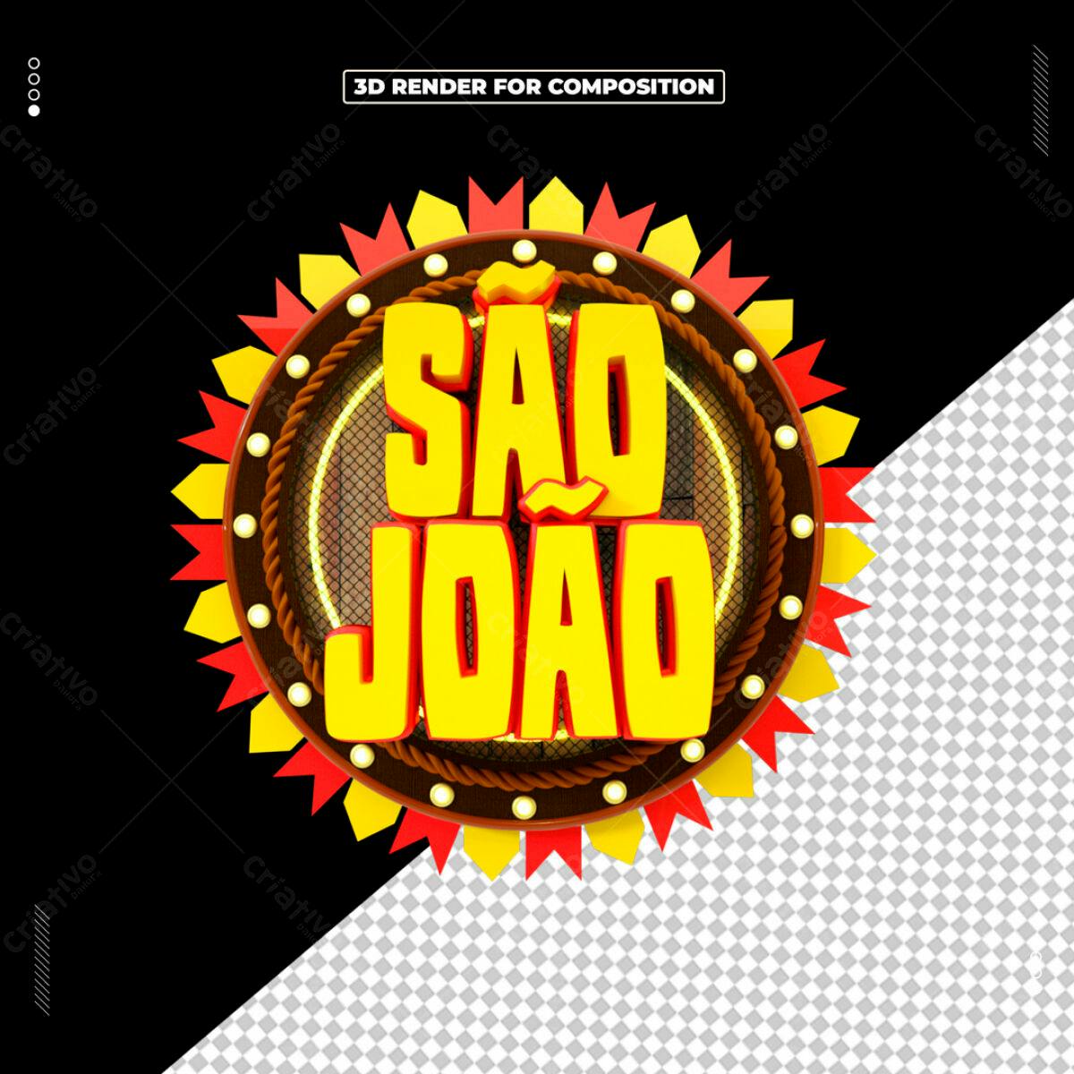 Logo São João Festa Junina PSD Editável
