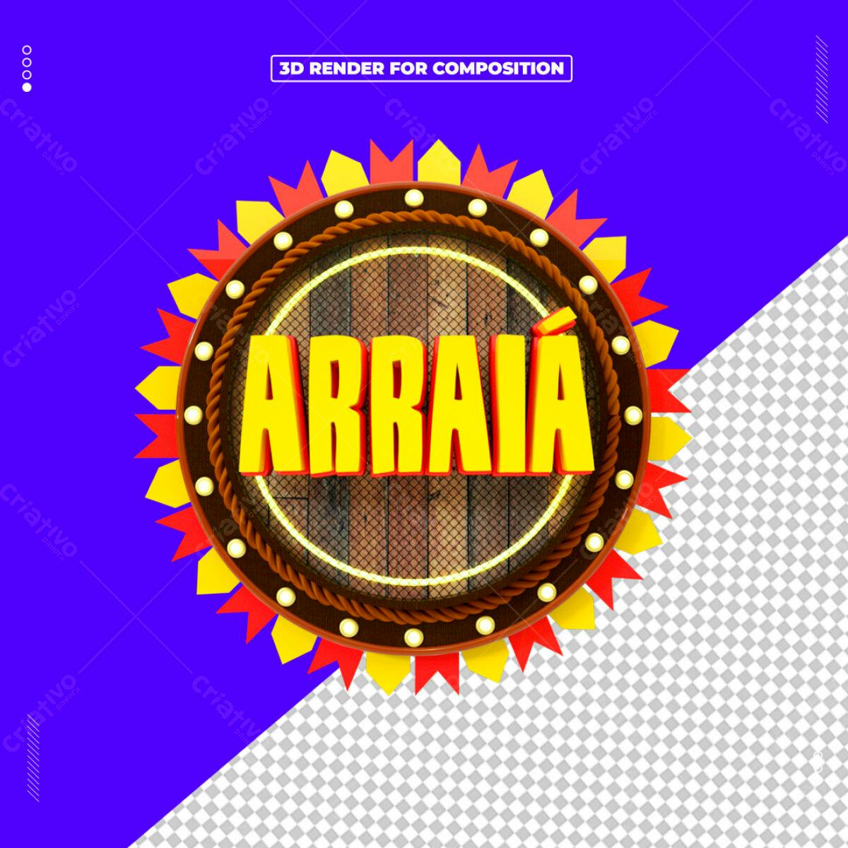Badge Arraial Festa Junina PSD Editável
