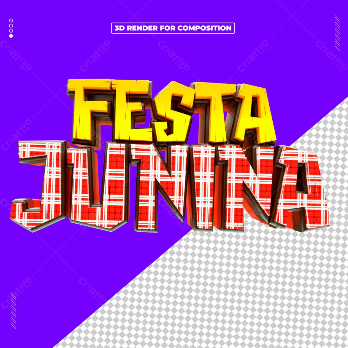 Título Festa Junina PSD Editável
