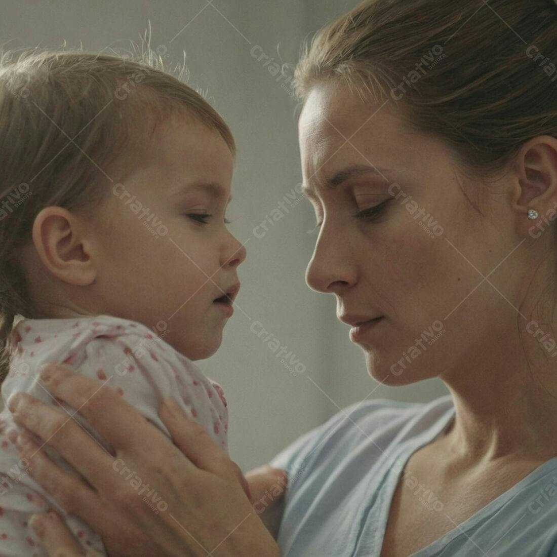 Mãe e bebê se olham com carinho