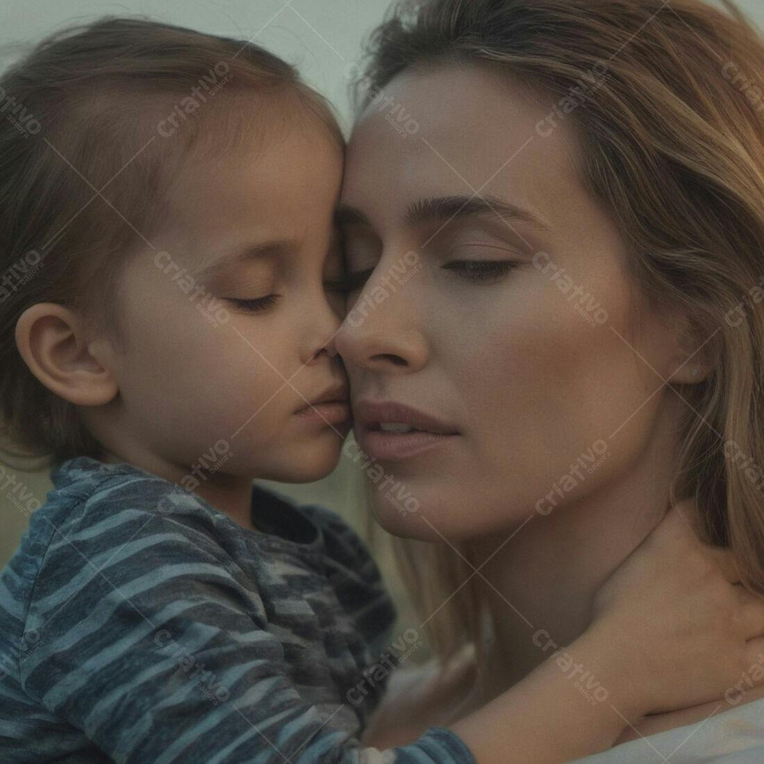 Mãe e filha abraçadas ao entardecer