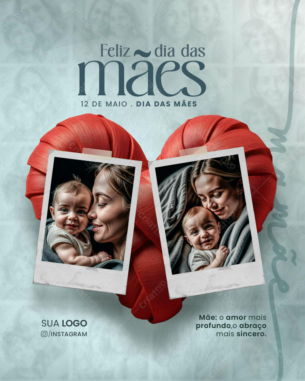 Flyer Dia das Mães com Fotos PSD Editável