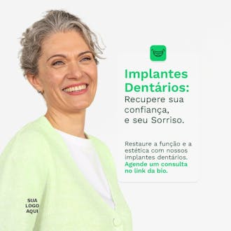 Criativo dentista implantes dentários confiança