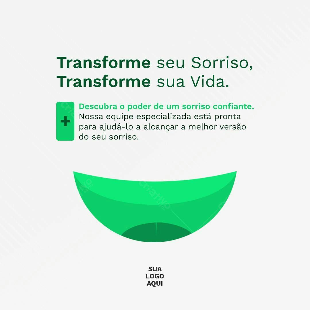 Post para Redes Sociais Sorriso Confiante PSD Editável