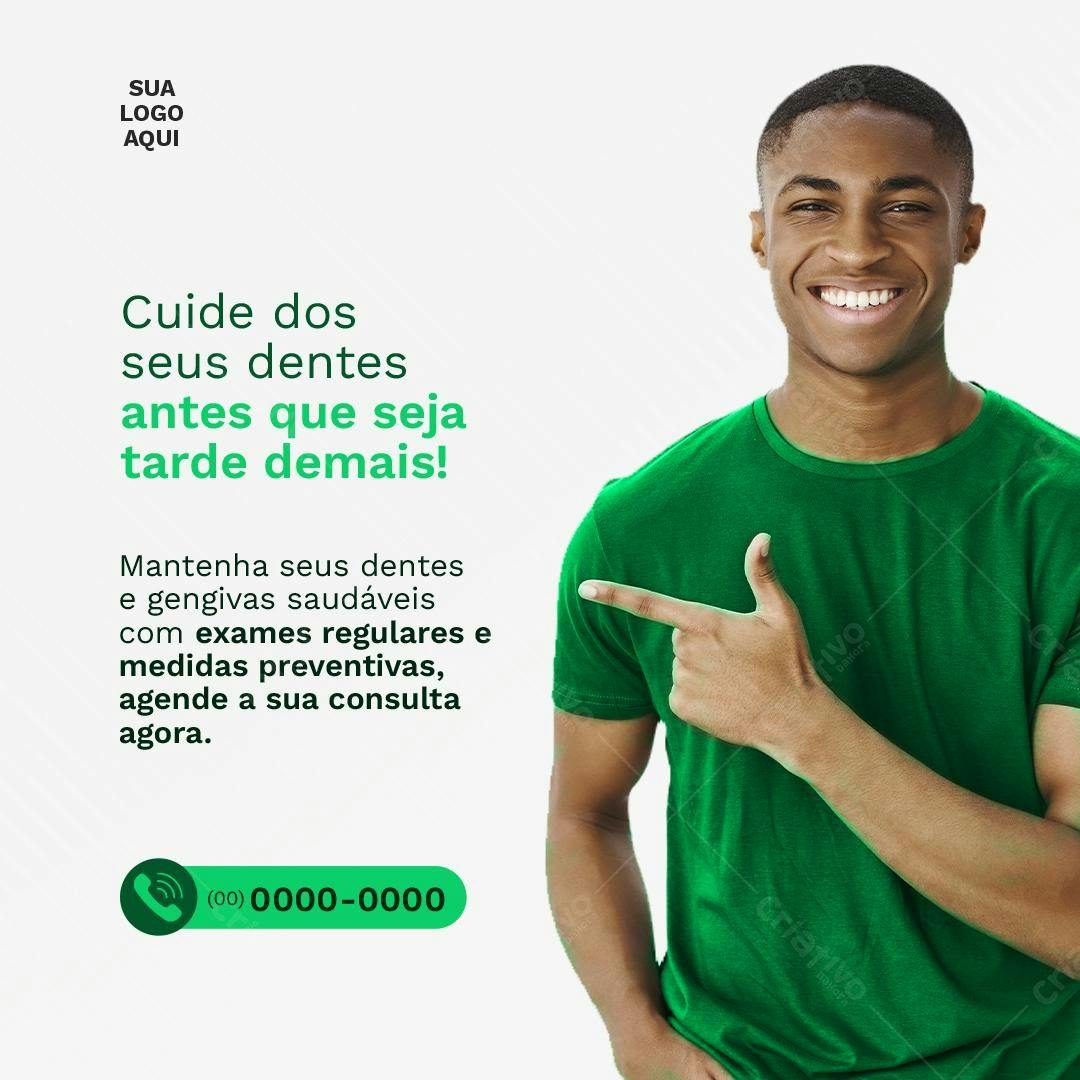 Post para Instagram Saúde Bucal PSD Editável