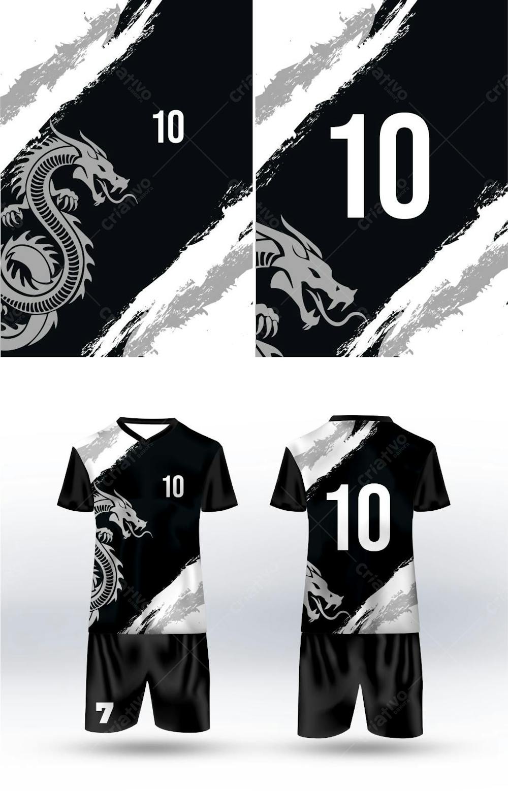 Uniforme Futebol Dragão Vetor