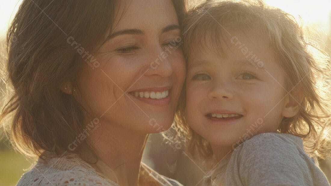 Mãe e filha sorrindo ao ar livre