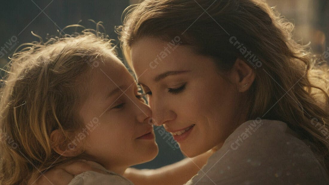 Mãe e filha se abraçando com carinho