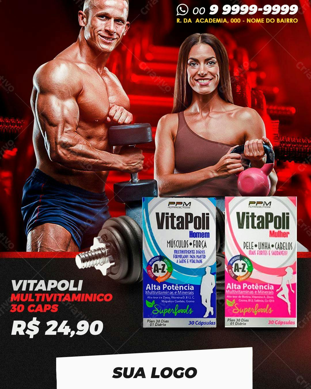 Flyer Vitapolí Multivitamínico PSD Editável