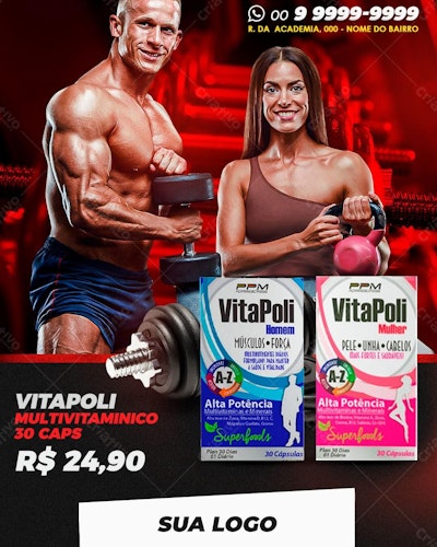 Flyer Vitapolí Multivitamínico PSD Editável