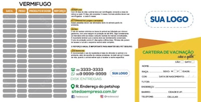 Carteira de Vacinação para Cães e Gatos PSD Editável