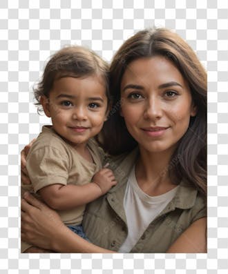 Mãe e filha brasileiras png transparente