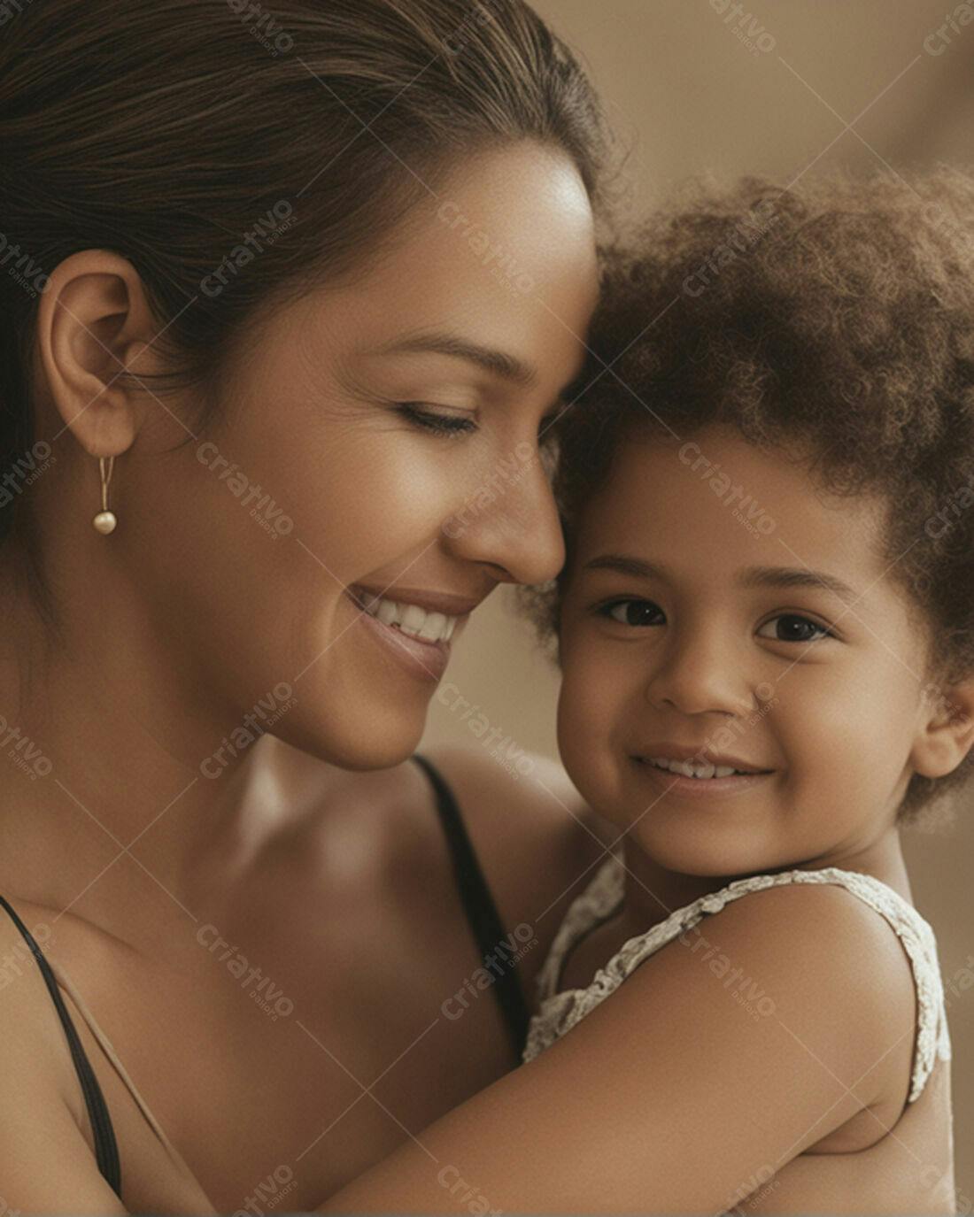 Mãe e filha abraçadas sorrindo