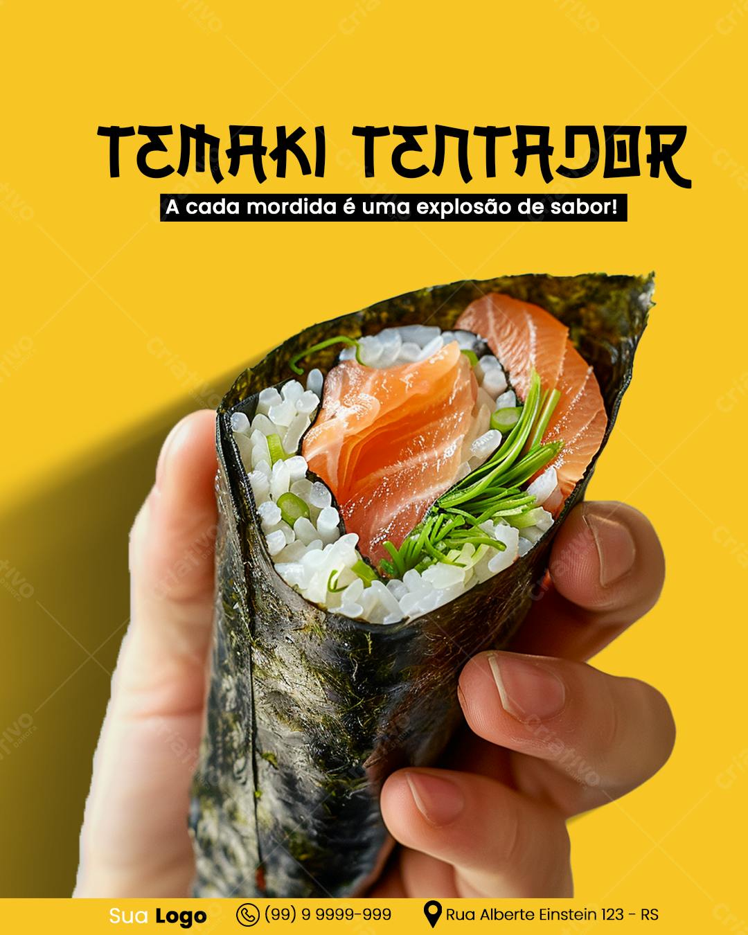 Flyer Temaki Tentador PSD Editável