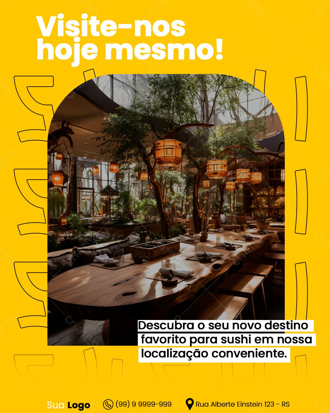 Flyer para Restaurante de Sushi PSD Editável