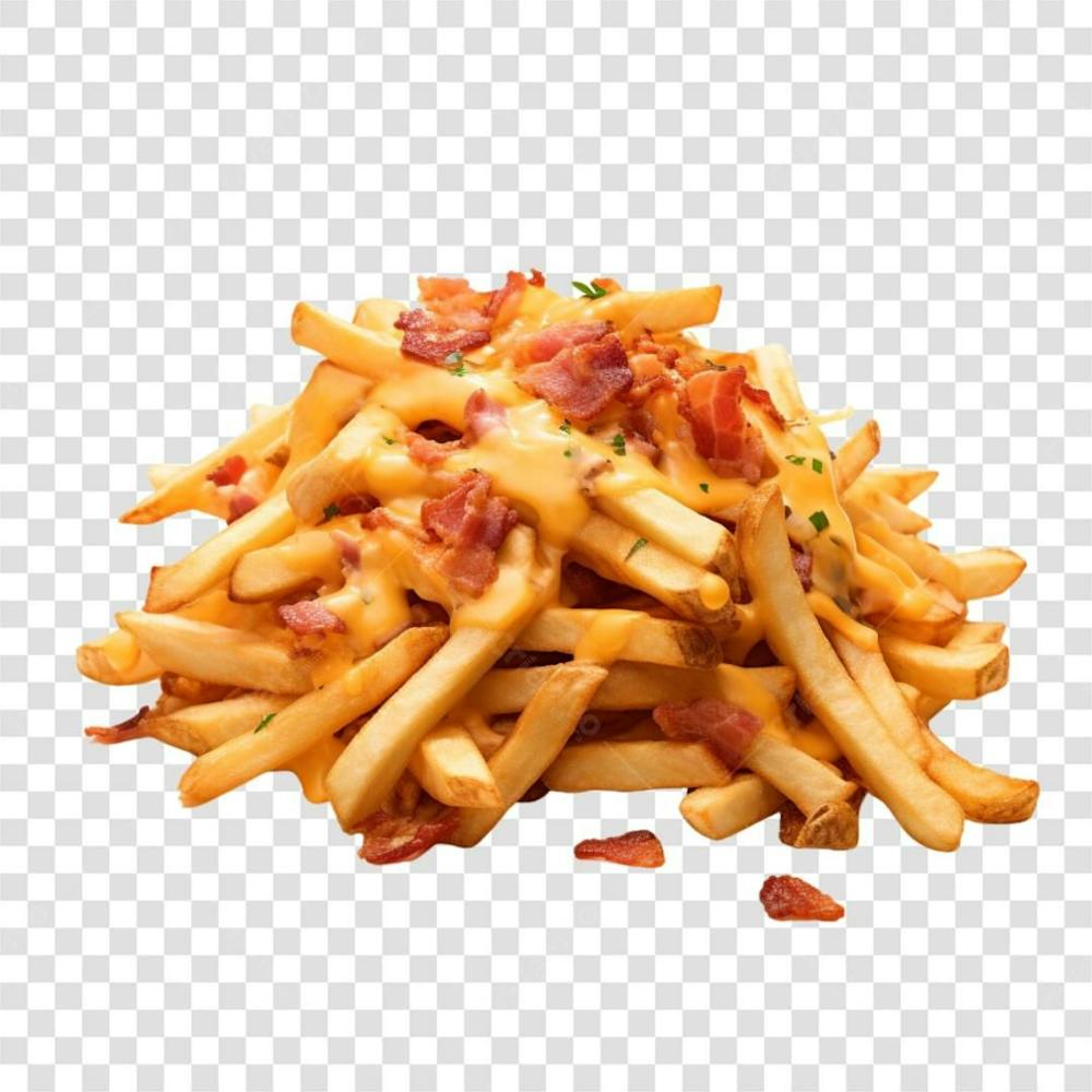 Batata Frita Cheddar Bacon Fundo Transparente Png