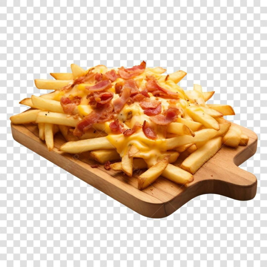 Imagem Batata Frita Bacon Queijo PNG com fundo transparente