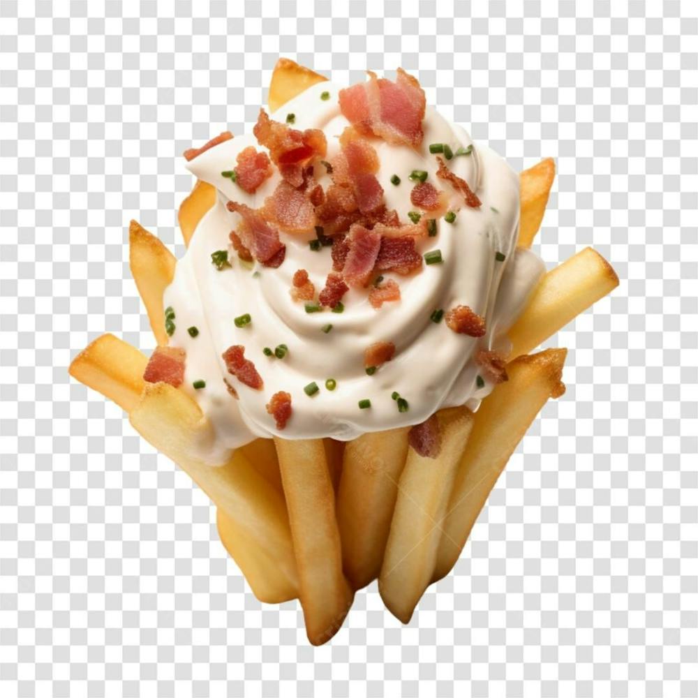 Batata Frita Cheddar Bacon Fundo Transparente Png