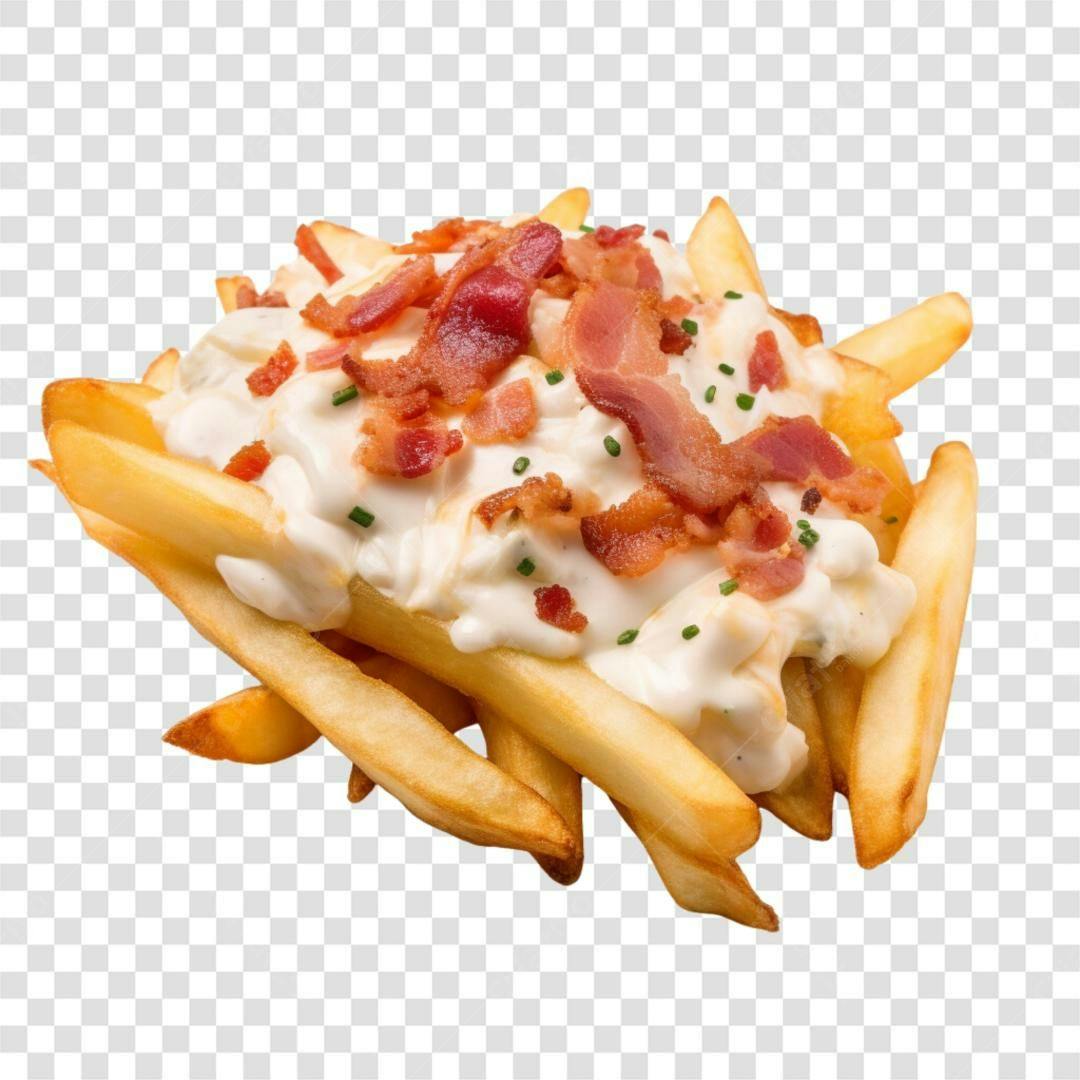 Imagem Batata Frita Bacon Molho PNG com fundo transparente