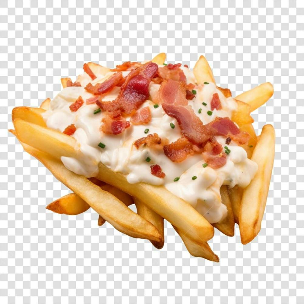 Batata Frita Cheddar Bacon Fundo Transparente Png